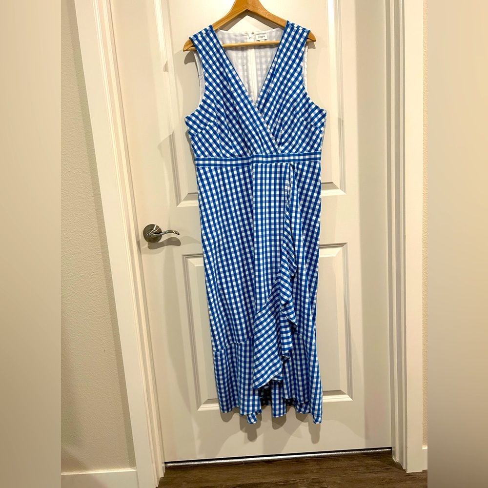 J Crew royal blue checkered dress, size 16